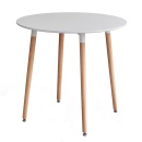 ELCAN NEW TYP 2 - Étkezőasztal, fehér/bükk, átmérő 80 cm