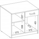 MAJA irodabútor MT820 Artisan tölgy / Világos szürke,fiókos két ajtós komód