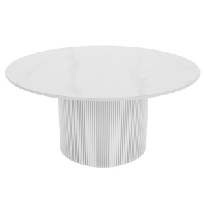 MDF, átmérő 80 cm, MAHIR TYP 1 - Dohányzóasztal, fehér márván