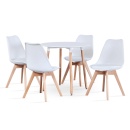 ELCAN NEW TYP 2 - Étkezőasztal, fehér/bükk, átmérő 80 cm