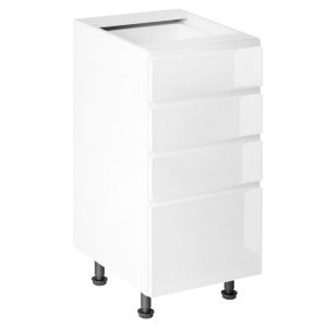 HG, AURORA D40S4 - Alsószekrény, fehér/fehér extra magasfény