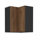 MENZO 60x60 GN-72 2F - Felső sarokszekrény okapi dió/fekete