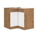 Alsó sarokszekrény, extra magasfényű Hg/lancelot tölgy,VEGA 90X90 DN 1F BB