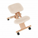 Ergonomikus térdelőszék, krémszínű/bükkfa, GROCO