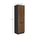 MENZO 60 DK-210 2F - Magas szekrény, okapi dió/fekete