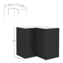 SIBER 90x90 DN 2F BB - Alsó sarokszekrény, fekete