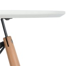 DEMIN NEW - Étkezőasztal, fehér/matt/bükk, átmérő 120 cm