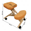 Ergonomikus térdelőszék, narancs/bükkfa, FLONET
