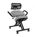 Ergonómikus térdeplőülés, szürkésbarna Taupe/fekete, RUFUS