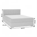 FERATA KOMFORT - Boxspring típusú ágy 140x200, világosszürke