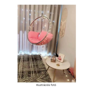 BUBBLE NEW TYP 1 - Függő fotel, átlátszó/arany/szürke - Img 14