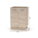 DV, tölgy sonoma, NOVA PLUS NOPL-057-0S - Alsószekrény 60