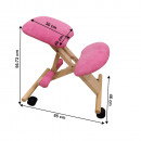 Ergonomikus térdelőszék, rózsaszín/bükkfa, GROCO