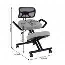 Ergonómikus térdeplőülés, szürkésbarna Taupe/fekete, RUFUS