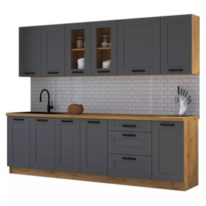 Lilla konyhabútor 60 DPM- 210 2F, Beépített sütős - beépített mikrohullámú sütős, Artisan tölgy - Dust grey eleme - Img 2