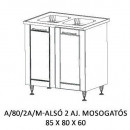 Alíz alsó konyha elem A/80/2A/M (tálcával)