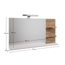 CUBO CUB04 - Tükör LED világítással, fehér/artisan tölgy