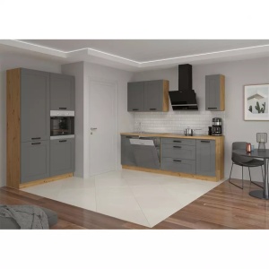Lilla konyhabútor 60 DPM- 210 2F, Beépített sütős - beépített mikrohullámú sütős, Artisan tölgy - Dust grey eleme - Img 3