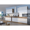 Magas szekrény, lancelot tölgy/ fehér extra magas fényű HG , VEGA 60 DPM-210 2F beépíthető mikro, sütő