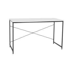 MELLORA - Íróasztal, fehér/fekete, 120x60 cm