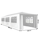 TEKNO NEW TYP 3 + 8 oldalsó résszel - Kerti party sátor, fehér, 3x9 m
