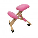 Ergonomikus térdelőszék, rózsaszín/bükkfa, GROCO