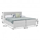 FERATA KOMFORT - Boxspring típusú ágy 180x200, világosszürke