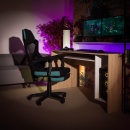 JORIK NEW - Irodai/gamer szék, fekete/neomint
