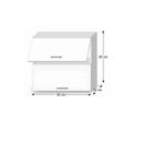 LINE WHITE 2 felnyíló ajtó felső szekrény extra magas fényű fehér színben - 80 cm