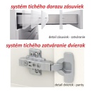 LINE WHITE alsó szekrény extra magas fényű fehér színben - 82 cm