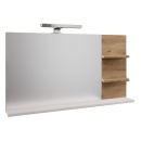 CUBO CUB04 - Tükör LED világítással, fehér/artisan tölgy