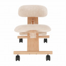 Ergonomikus térdelőszék, krémszínű/bükkfa, GROCO