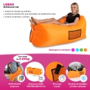 LEBAG - Felfújható babzsák/lazy bag, kék