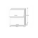 LINE WHITE 2 felnyíló ajtó felső szekrény extra magas fényű fehér színben - 60 cm
