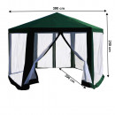 RINGE TYP 1+6 oldal - Kerti pavilon sátor, 3,9x2,5x3,9m, zöld/fehér