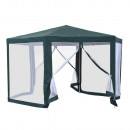 RINGE TYP 1+6 oldal - Kerti pavilon sátor, 3,9x2,5x3,9m, zöld/fehér