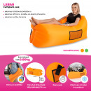 Felfújható babzsák/lazy bag, narancssárga, LEBAG