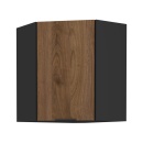 MENZO 60x60 GN-72 1F - Felső sarokszekrény okapi dió/fekete
