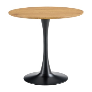 REVENTON NEW - Étkezőasztal, tölgy/fekete, átmérő 80 cm