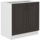 Stilo konyhabútor 80 D 2F BB eleme - Fehér - Matt szürke