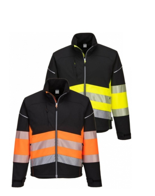Jacheta Softshell Hi-Vis cu benzi reflectorizante