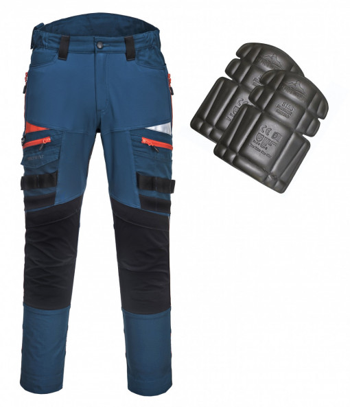 Pantaloni de lucru premium elastici, genunchiere incluse