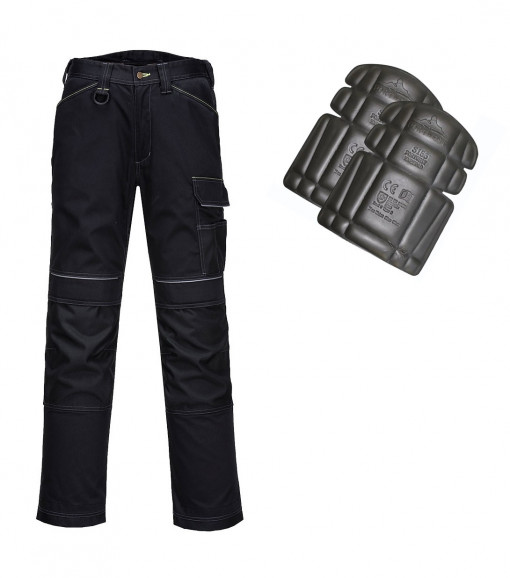 Pantaloni de lucru URBAN negru, genunchiere incluse