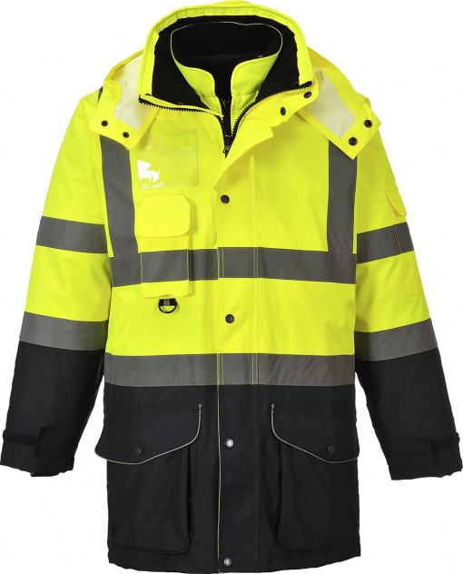 Jacheta parka reflectorizanta 7 in 1 impermeabila cu multiple buzunare