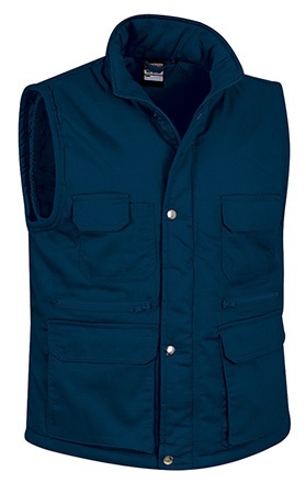 Vesta de lucru REPORTER, vatuita, cu buzunare multiple - navy