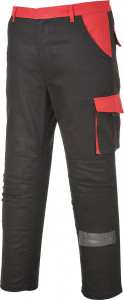 COSTUM de lucru (jacheta + pantaloni in talie) negru cu rosu