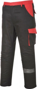 COSTUM de lucru (jacheta + pantaloni in talie) negru cu rosu
