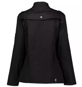 Jacheta neagra de bucatar (dama), 100% bumbac, inchidere cu capse