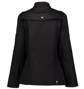 Jacheta neagra de bucatar (dama), 100% bumbac, inchidere cu capse