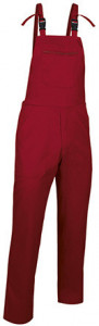 Pantaloni de lucru cu pieptar PREGON, subtiri, rosu